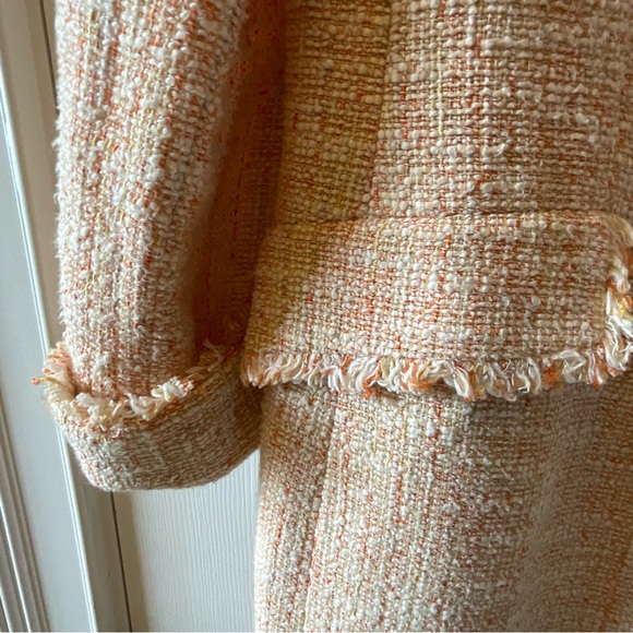 Kasper Women's Long Bouclé Coat in Light Beige/Peach Size 12 - Picture 5 of 5